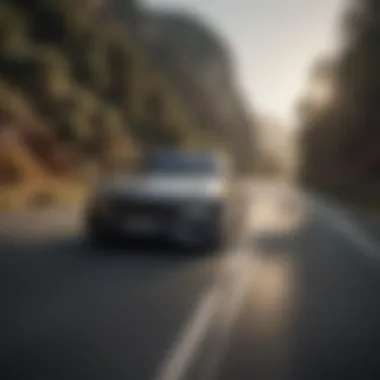 A Maybach vehicle on a scenic road, emphasizing its performance and presence.