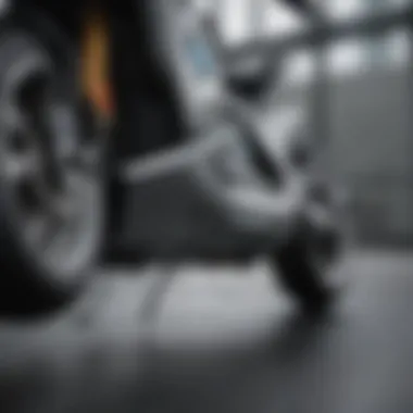 Close-up of advanced BMW scooter technology