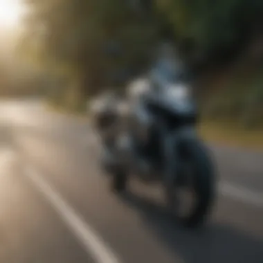 A BMW motorcycle navigating through winding roads