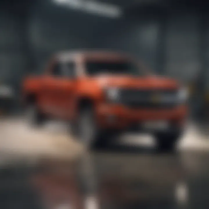 Safety ratings displayed with Chevrolet Silverado in a crash test