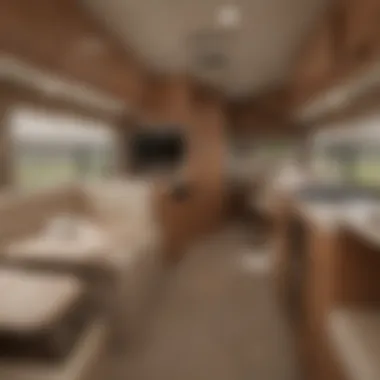 Interior layout of a 2006 Class C RV illustrating living space