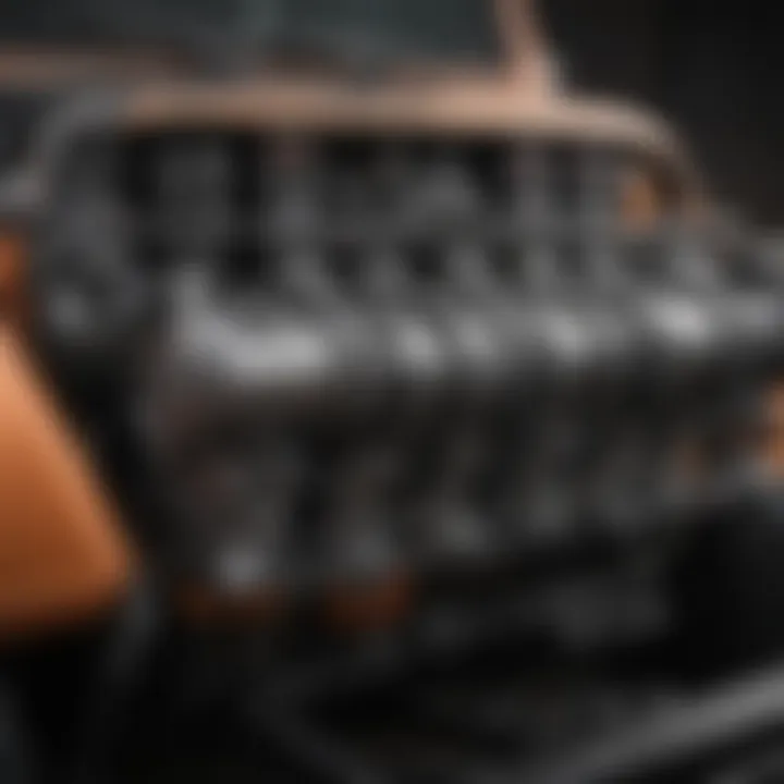 Close-up of the 2018 Wrangler Sport JK's engine demonstrating performance specifications