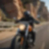 A scenic view of a motorcycle riding along the California coast