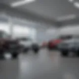 A dealership showcasing various vehicles available for trade-in