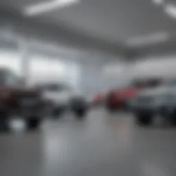 A dealership showcasing various vehicles available for trade-in