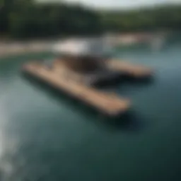 Aerial view of a floating pier showcasing its structure