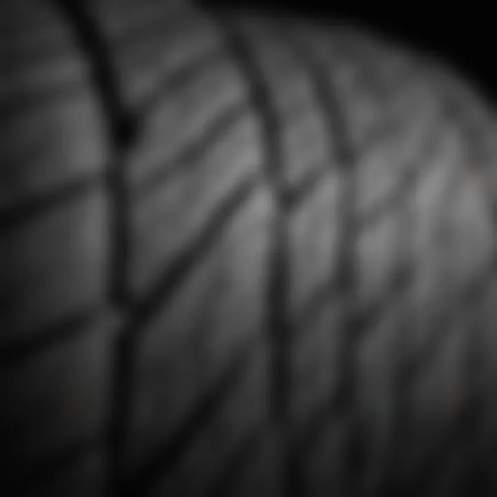 Close-up of tire tread patterns