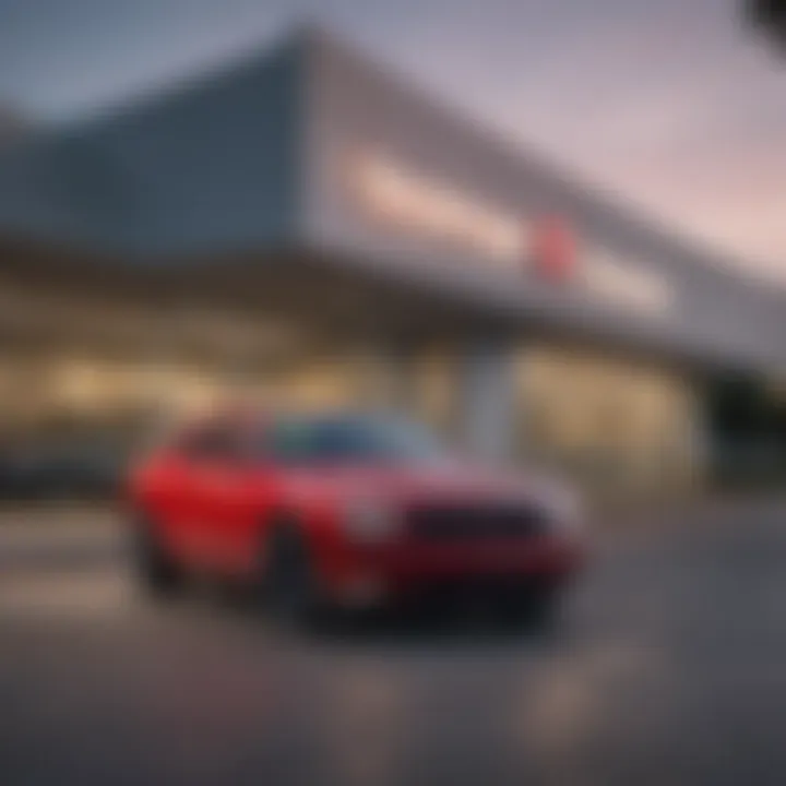 Exterior view of a Dodge dealership in Sunnyvale