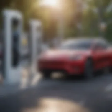 Diverse Pricing Models at EV Charging Stations Electric vehicle charging station with various pricing models