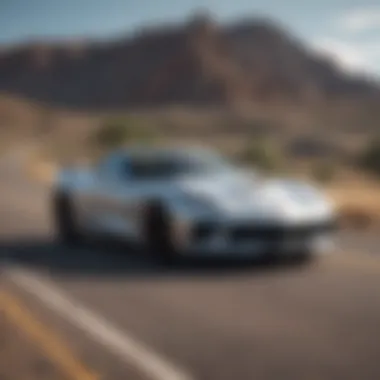 A classic Corvette on a scenic road in the Salt Lake area