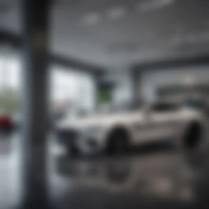 Luxurious interior of the Elmbrook Mercedes showroom filled with premium vehicles