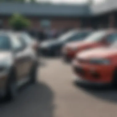 An array of popular JDM models parked together at a car meet