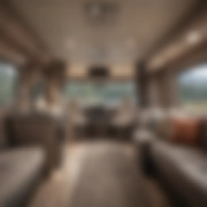 Interior view showcasing the spacious and stylish design of a travel trailer