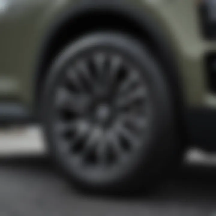 Close-up of Kia Telluride's wheel and tire performance