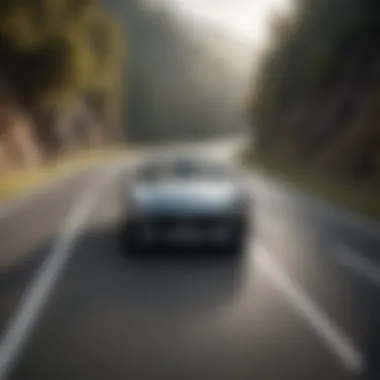 Dynamic Driving Experience of Convertible Dynamic driving experience of a luxury convertible on a winding road