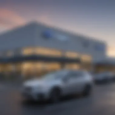 Exterior view of IRA Subaru dealership showcasing the brand's signage.