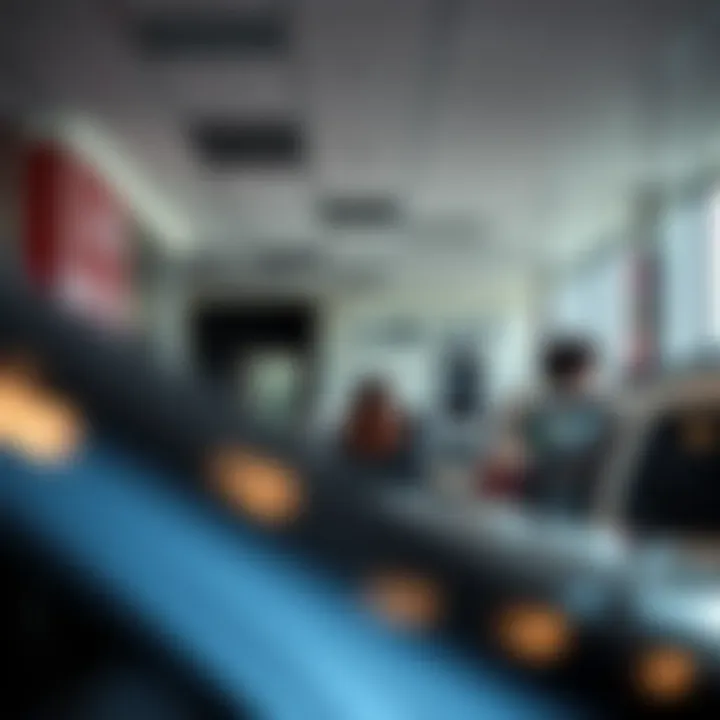 Interior view highlighting customer service experience at a Kia dealership