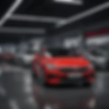 A spacious showroom filled with various Kia vehicles, highlighting their features and design.