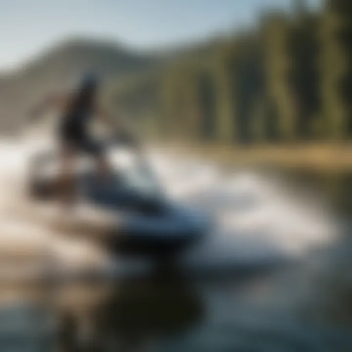 Group of enthusiasts enjoying wakeboarding experience