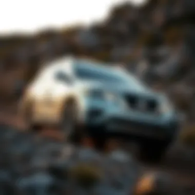 Nissan Pathfinder navigating rugged terrain, demonstrating off-road capabilities