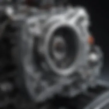 Detailed View of SUV Engine Powertrain Close-up of an SUV engine highlighting the powertrain.