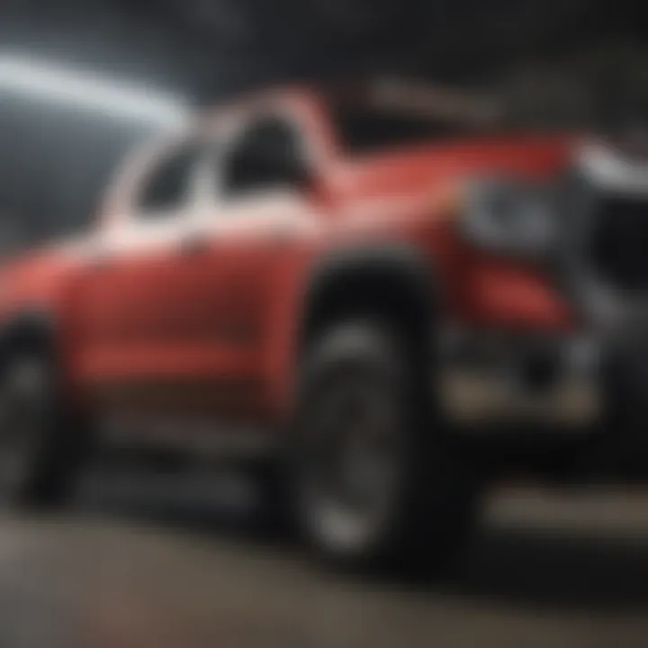 Close-up of Toyota Tundra's performance features