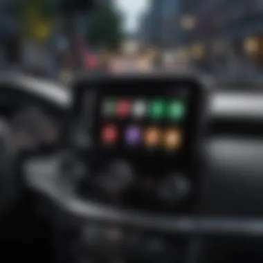 An overview of Android Carplay interface with various apps displayed.