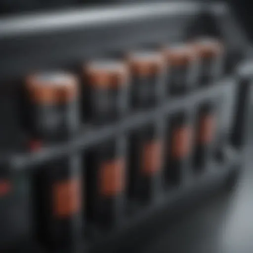 A close-up view of a deep cycle battery showcasing its terminals and labels