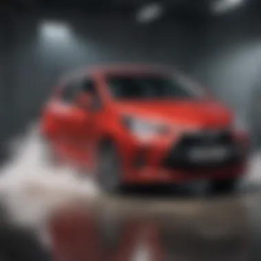 Safety features of the Toyota Yaris represented through crash test imagery